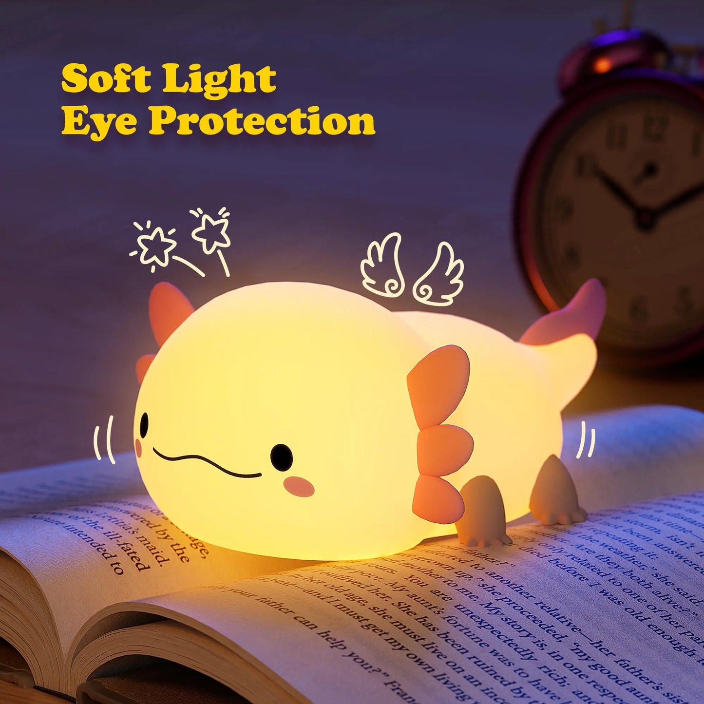 Axolotl-Themed USB-Powered Silicone Night Light, 1 Count - Decorative Illumination for Home, Bedroom, Living Room, and Office