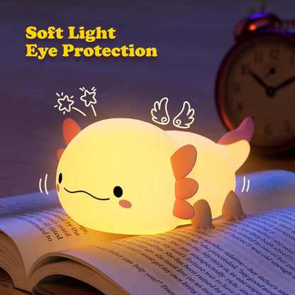 Axolotl-Themed USB-Powered Silicone Night Light, 1 Count - Decorative Illumination for Home, Bedroom, Living Room, and Office