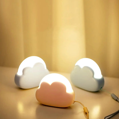 Cute Cloud LED Night Light | Dimmable Portable USB Rechargeable Nursery Lamp