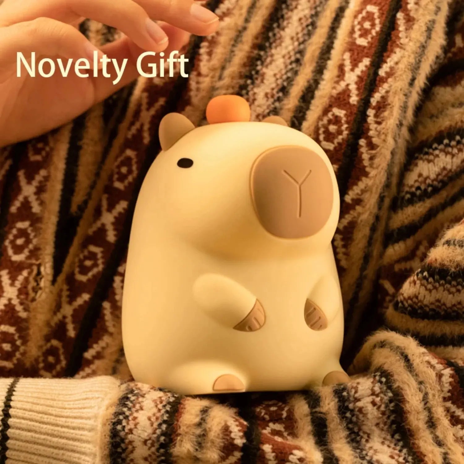 Cute Capybara Silicone LED Night Light | Dimmable Rechargeable Touch Lamp