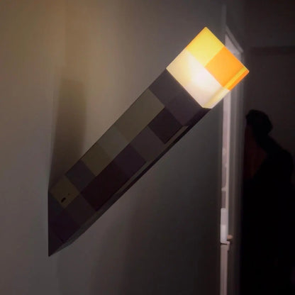 Minecraft Brownstone Torch LED Lamp | USB Rechargeable Wall Light