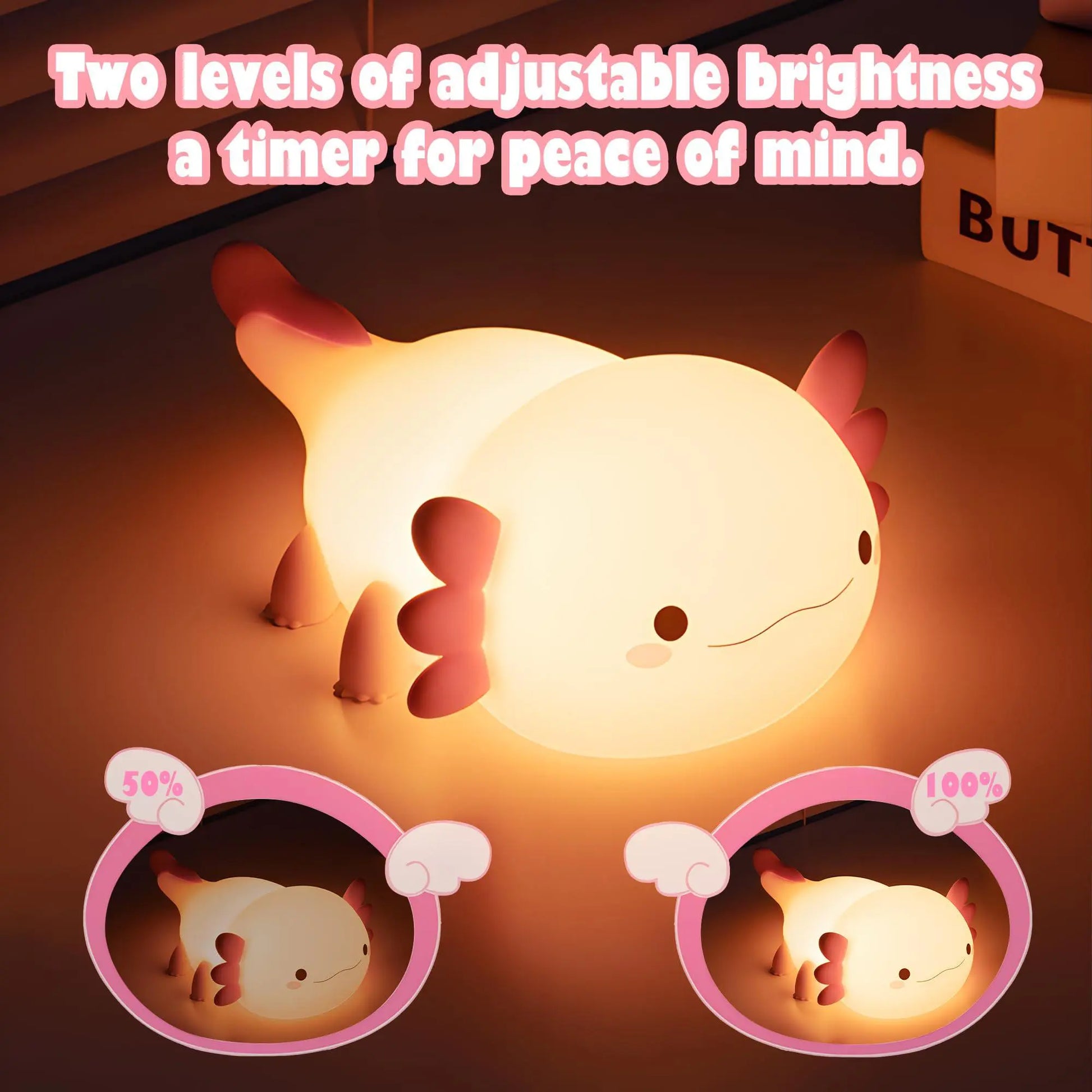 Axolotl-Themed USB-Powered Silicone Night Light, 1 Count - Decorative Illumination for Home, Bedroom, Living Room, and Office