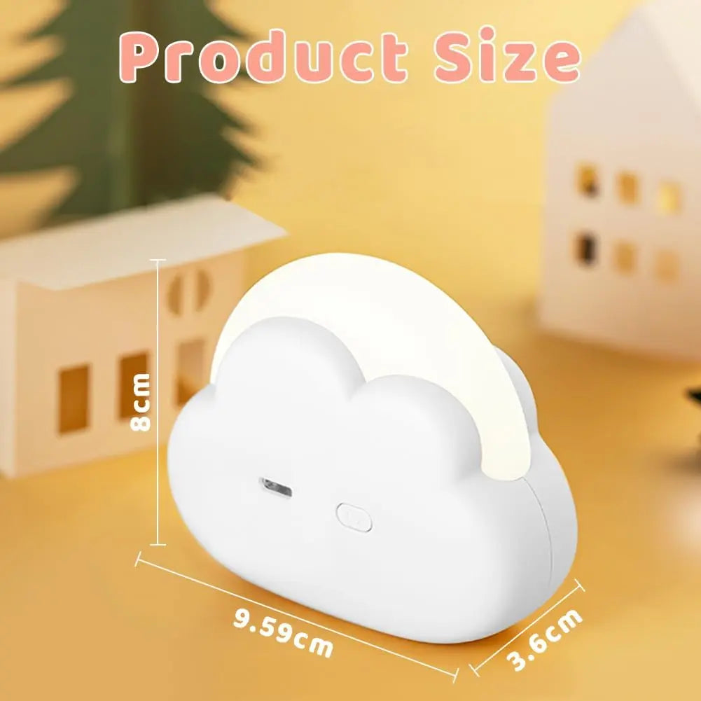 Cute Cloud LED Night Light | Dimmable Portable USB Rechargeable Nursery Lamp