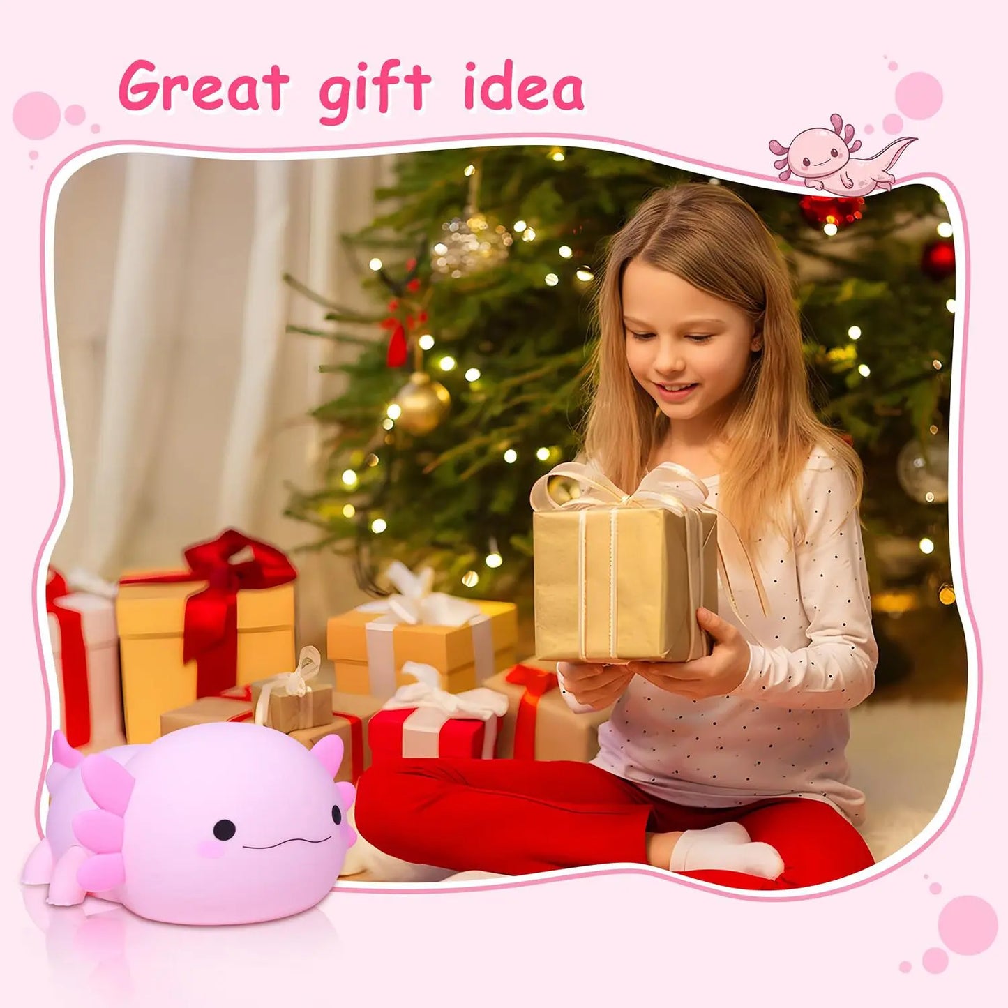 Axolotl-Themed USB-Powered Silicone Night Light, 1 Count - Decorative Illumination for Home, Bedroom, Living Room, and Office