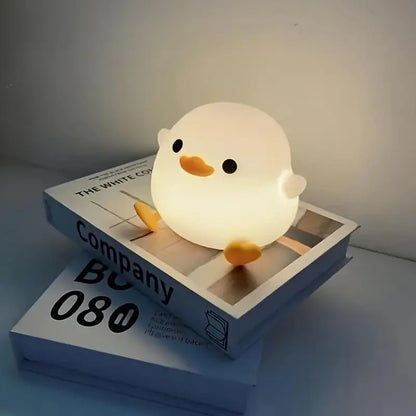 Premium Duck Silicone LED Night Light | Rechargeable Bedside Touch Lamp