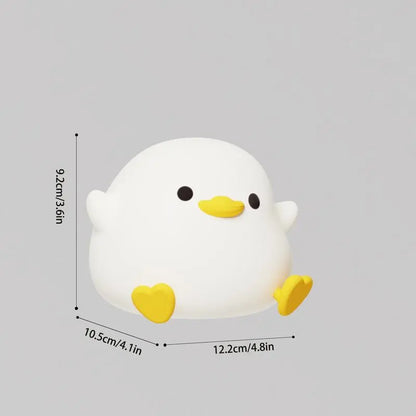 Premium Duck Silicone LED Night Light | Rechargeable Bedside Touch Lamp