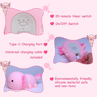 Axolotl-Themed USB-Powered Silicone Night Light, 1 Count - Decorative Illumination for Home, Bedroom, Living Room, and Office